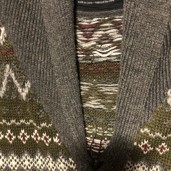 21 Men Forever 21 V-neck Knit Cardigan Sweater Top Long Sleeve Button Pockets C - Picture 5 of 7